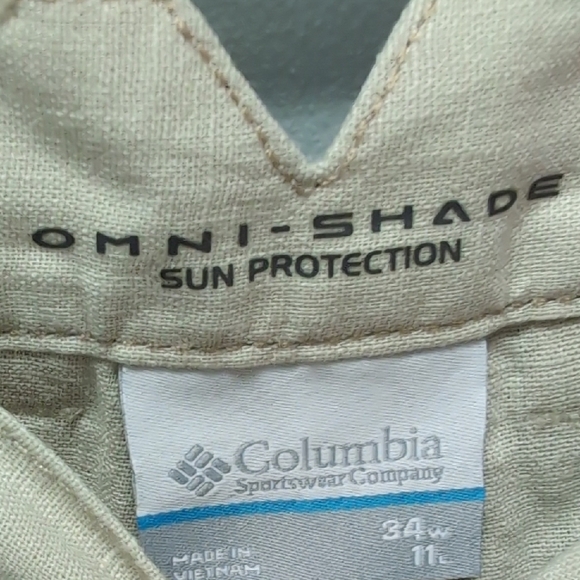NWT Columbia Active Omni Shade Sun Protection Men's Tan Shorts Size 34 - Picture 5 of 6